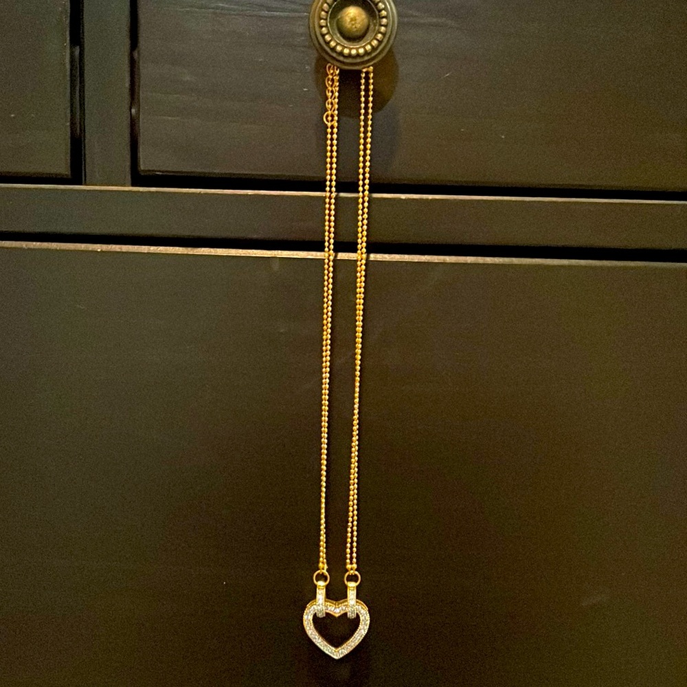 Gold with "Diamonds" Costume Jewelry Necklace